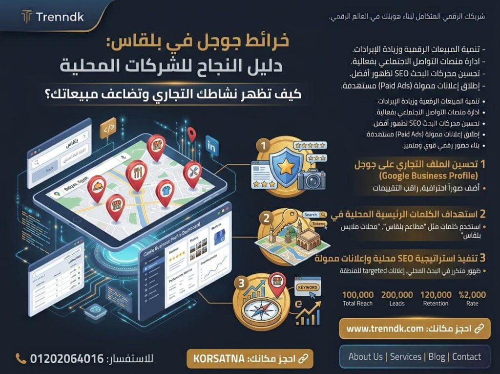 خرائط جوجل في بلقاس: كيف تظهر نشاطك التجاري للعملاء المحليين وتضاعف مبيعاتك؟ خرائط جوجل